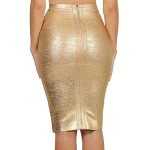 กระโปรงผ้าพันแผลสีทองสุดฮอตในสไตล์แฟชั่นยาวหรูหราสำหรับสุภาพสตรี - Product Image 3