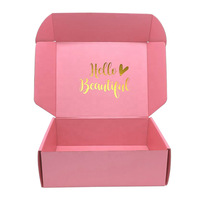 Boîte d'expédition en carton ondulé de haute qualité avec logo personnalisé, matériaux recyclés, estampage à chaud or, laminage mat