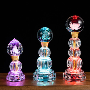 Đèn Phật bằng thủy tinh sang trọng, kiểu dáng hoa sen, chất liệu pha lê cao cấp, trực tiếp từ nhà máy, thích hợp trang trí Giáng sinh và các đền thờ - Product Image 4