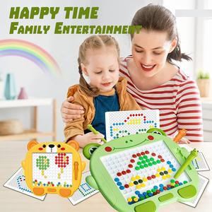 Il più nuovo doodle magnetic dot drawing board kid DIY creative colorful beads art drawing toy magnet painting board con penna magnetica - Product Image 6