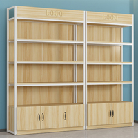 Vitrines de présentation multi-niveaux en métal et bois sur mesure pour supermarchés et magasins