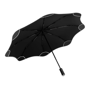 Parapluie émoussé de voyage de protection UV noir compact et résistant portable innovant pour le vent et la pluie - Product Image 2