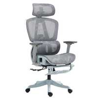 Chaise de bureau ergonomique en maille à dossier haut, siège de bureau informatique avec soutien lombaire adaptatif, appui-tête réglable 4D, repose-pieds rétractable