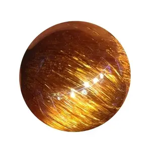 Copper Rutile Quartz Round Shape Rutile Loose Gemstone For Jewelry Making