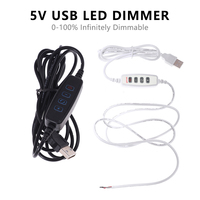 Câble USB 2M 5V pour LED, variateur de couleur tricolore, contrôleur 4 touches 2 canaux, noir et blanc, pour éclairage LED basse tension CCT bicolore