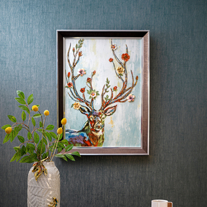 RORO, decoración moderna <span class=keywords><strong>de</strong></span> lujo, esmalte <span class=keywords><strong>de</strong></span> madera, decoración <span class=keywords><strong>de</strong></span> <span class=keywords><strong>Navidad</strong></span>, ciervo <span class=keywords><strong>de</strong></span> la suerte, pintura <span class=keywords><strong>de</strong></span> pared, pintura mural decorativa, 78*58*5cm - Product Image 5