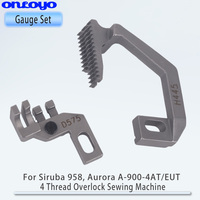 Jeu de jauges pour machine à coudre surjeteuse 4 fils Siruba 958, Aurora A-900-4AT/EUT, plaque à aiguilles SF809C, griffes d'entraînement H445+D575