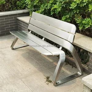 New Arrival Garden Chair Stainless Steel Outside Bench Full Metal Bench For Public Area