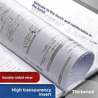 Classeur noir, pochette transparente A4 à feuilles mobiles, carnet de test pour étudiants, livre d'informations multicouche, classeur de rangement