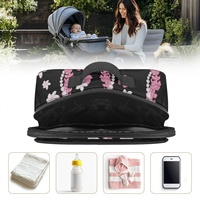Sac de rangement réutilisable personnalisé avec logo, motif dessin animé, pour poussette, sac à langer pour maman, imprimé Hawaïen Puakenikeni Lei, organisateur de couches