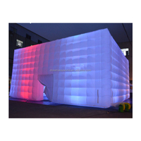 Tente d'événement gonflable en forme de cube avec éclairage LED, tente cube gonflable