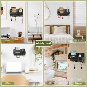 Wooden entryway <b>key</b> rack, wall-mounted mail and envelope organizer, solid wood umbrella and bag <b>hanger</b>. - Product Image 1
