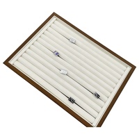 Plateau organisateur de bijoux empilable en velours suédé marron de haute qualité, personnalisable en couleur et logo, pour bagues, bracelets, colliers