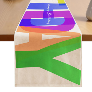 <span class=keywords><strong>Chemin</strong></span> de <span class=keywords><strong>Table</strong></span> de <span class=keywords><strong>joyeux</strong></span> <span class=keywords><strong>anniversaire</strong></span> en polyester coloré pour décor de salle à manger de cuisine à usage domestique intérieur et extérieur pour Noël - Product Image 3