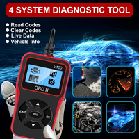Herramienta de Diagnóstico Automotriz V100 OBD 2 OBDII OBD2, Herramienta de Diagnóstico Portátil para Automóviles, Función de Diagnóstico de Todos los Sistemas, Escáner Automotriz OBDII