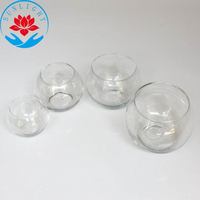 Prix usine de nombreuses tailles de décorations d'aquarium de réservoir de poissons en verre Vase en verre de fleur claire pot de bougie en verre rond