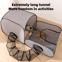 Parc de jeu portable pour animaux de compagnie, tente pour chat avec tunnel, maille respirante pour intérieur et extérieur, grand espace 160x80x75cm, chats, chiens, lapins