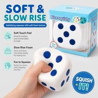 Jouet Squishy Géant en Forme de Dés de 4,72 pouces, Rempli de Farine, à Rebond Lent, Anti-Stress, Jouet Sensoriel à Presser, Présenté en Boîte, Vente en Gros