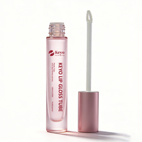 Flacon vide personnalisé pour baume à lèvres, teinte rose givrée, huile à lèvres, tubes en verre de 10 ml avec bouchon applicateur en plastique et aluminium