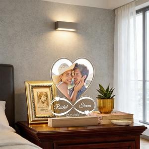 <span class=keywords><strong>Cadre</strong></span> <span class=keywords><strong>photo</strong></span> personnalisé avec nom et lumière LED USB flottante pour couple, anniversaire, maman, femme, cadeau - Product Image 3