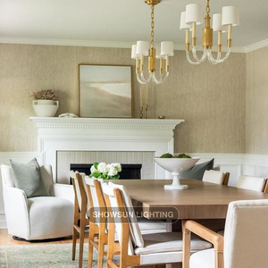 <span class=keywords><strong>Abat</strong></span>-<span class=keywords><strong>jour</strong></span> moderne en tissu de luxe lustre en métal et cristal lampes suspendues pour <span class=keywords><strong>cuisine</strong></span> hôtel salon - Product Image 2
