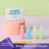 Bâtonnets à mâcher en silicone de qualité alimentaire en forme de bonbons, faciles à nettoyer, boîte de rangement de voyage incluse