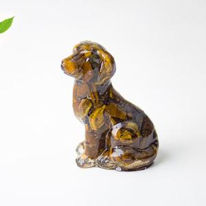 Patung Anjing Berjongkok Kristal Chip Kerajinan Feng Shui Dekorasi Energi untuk Rumah - Product Image 1