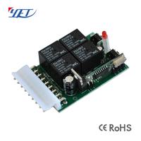 Récepteur de télécommande universel 4 canaux YET404PC-V4.0 DC12-30V, relais RF pour porte de garage, rideau, LED