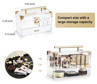 Stand Display Akrilik Ramah Lingkungan yang Dapat Disesuaikan dengan Pencetakan UV untuk Cat Kuku, Parfum, Lipstik, Kotak Display Akrilik Makeup
