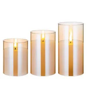 Matti's Ce certified environmental-friendly Glass 3D real flame led candle