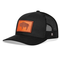 Gorra de béisbol personalizada de cuero con parche de caza, gorra deportiva de 6 paneles con malla para hombre, gorras Richardson 112 Trucker
