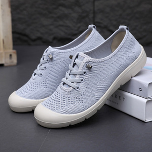 Baskets tendance Baskets <span class=keywords><strong>en</strong></span> maille tricotées souples et personnalisées décontractées pour femmes Chaussures de <span class=keywords><strong>tennis</strong></span> blanches - Product Image 6