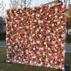 Panel de Pared de Flores Artificiales de 8 pies x 8 pies, Paneles de Pared de Rosas de Seda, Rollo de Pared de Flores para Decoración - Product Image 5