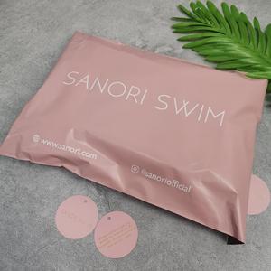Eco friendly wholesale high quality light pink custom printed poly mailers plastic packaging bag for clothing
