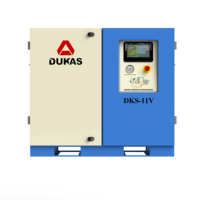 Compresor de Aire de Tornillo VSD PM de 11KW, Lubricado, Refrigerado por Aire, Motor y Unidad de Compresión, Primera Opción Ecológica y Baja en Emisiones de Carbono