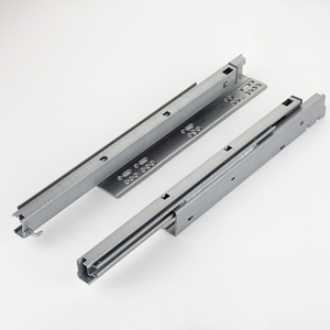 Kit sistem laci kotak, Set perangkat keras kabinet tutup lembut dengan rel baja ekstensi penuh profil abu-abu - Product Image 4