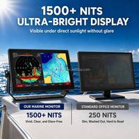 12.1 15.6 18.5 21.5 Inch IP67 Waterproof Optical Bonding Touch Marine Monitor 1500 Nits Garmin Outdoor Display for Fishing Boat
