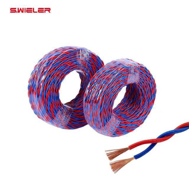 2core RVS Twisted Pair Hifi Speaker Cable Audio 13/15/18AWG OFC Bare Copper Car Rca Loudspeaker Speaker Cable 2.5/1.5/0.75mm