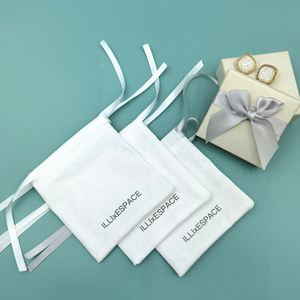 Custom Logo Recyclable Gift Craft <b>Pouch</b> Cotton Canvas <b>Drawstring</b> Bag - Product Image 2