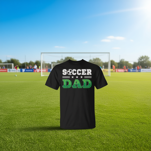 T-shirt Soccer Dad noir, vert, blanc, imprimé, assorti pour la famille, pour supporters d'équipe - Product Image 2