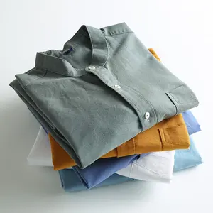 <span class=keywords><strong>เสื้อ</strong></span><span class=keywords><strong>เชิ้ต</strong></span>แขนยาว<span class=keywords><strong>ผู้ชาย</strong></span>สไตล์จีน ผ้าฝ้าย 100% ปกพับได้ ระบายอากาศดี ย้อมเส้นด้าย สำหรับฤดูใบไม้ผลิ สวมใส่สบาย - Product Image 2