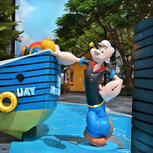 Sculpture grandeur nature en fibre de verre de personnage de <span class=keywords><strong>dessin</strong></span> <span class=keywords><strong>animé</strong></span> <span class=keywords><strong>Popeye</strong></span>, Statue <span class=keywords><strong>Olive</strong></span> Boat Car Hot Air Balloon pour centre commercial, extérieur <span class=keywords><strong>et</strong></span> parc à thème IP - Product Image 4