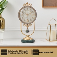 Jam kuarsa kuningan Modern senyap elektronik kamar tidur/meja tamu/dok dengan tampilan jarum ornamen rumah sederhana terbuat dari logam
