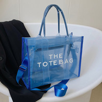 Sac fourre-tout transparent en PVC pour femme, grande capacité, avec fermeture éclair, à porter à l'épaule ou en bandoulière, nouvelle tendance estivale, portable, pour GPS