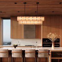 Lampe suspendue LED en tranche d'albâtre naturel, luminaire de plafond d'art moderne, lustre de luxe pour villa, éclairage de luxe pour salon