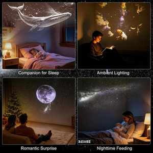 2 in 1 Galaxy Projector Night <b>Light</b> USB Mini <b>Star</b> Projector Lamp <b>LED</b> Ceiling <b>Light</b> with 3 Projection Slides for Kids Bedroom - Product Image 6