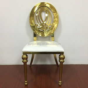 Chaise de mariage de luxe en acier inoxydable doré à vendre - Product Image 1