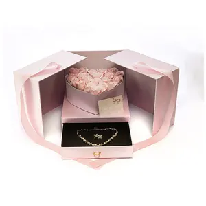 Grosir Hari Valentine Yang Diawetkan, Kotak Sabun Mawar Kemasan Kertas Bunga Magnetik Kotak Hadiah