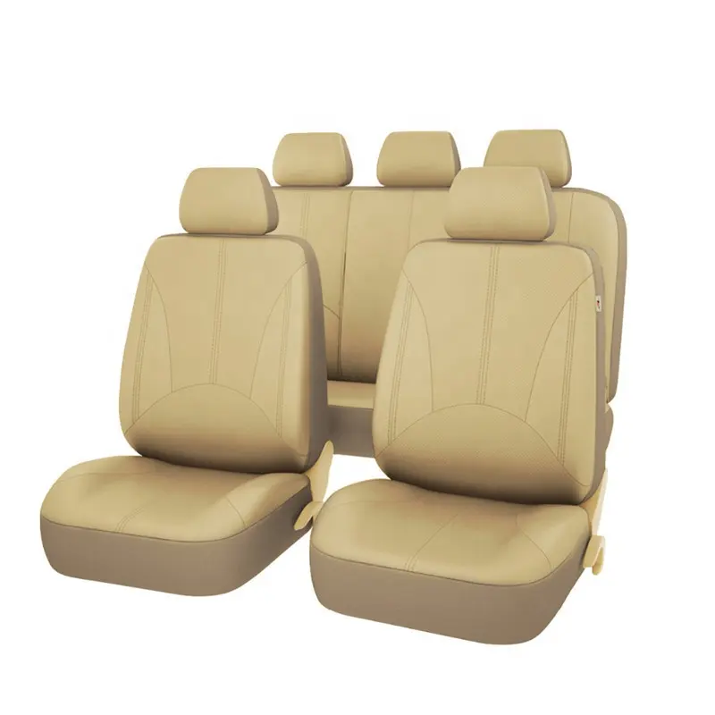 Conjunto completo de fundas de cuero Pu para asientos de coche, accesorios de Interior de 9 asientos universales personalizados, a prueba de agua, colores