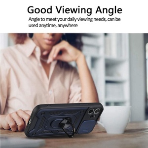 Parachoques a prueba de golpes Armor Cover Luxury Slide Camera Lens Protect Cell Phone Case para <span class=keywords><strong>iPhone</strong></span> 15 14 13 11 12 Pro Max XS XR X 7 8 SE - Product Image 2